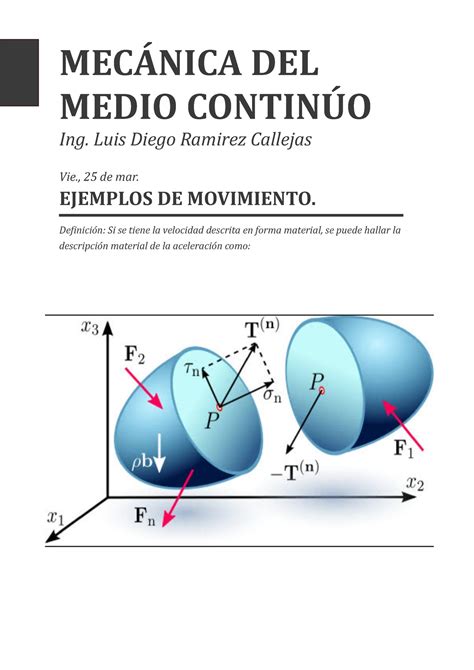 Mecánica del Medio continúo UVM ejercicios Mecánica del Medio