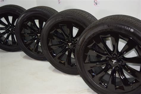 20 TESLA MODEL X FACTORY WHEELS OEM RIMS TIRES Original GLOSS Black