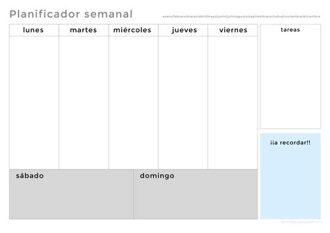 Descarga Gratis Planificadores Semanales Para Imprimir