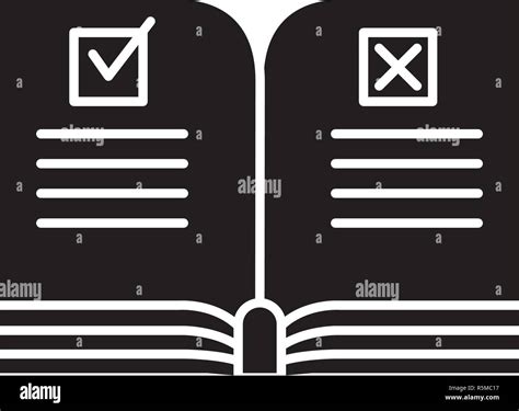 Rules Black Icon Vector Sign On Isolated Background Rules Concept