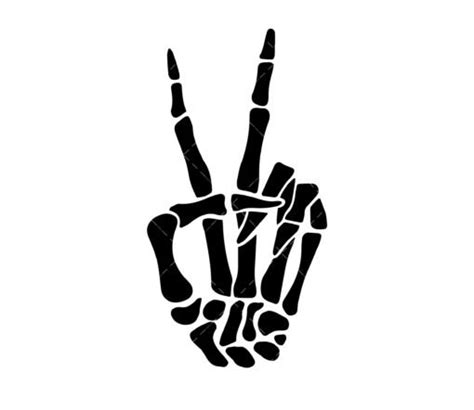 Skeleton Peace Sign SVG, PNG, PDF, Skeleton Peace Hand SVG