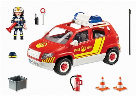 Playmobil Pompiers Véhicule dintervention avec sirène 5364