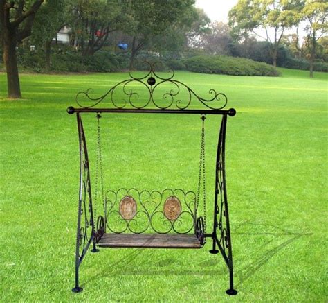 Unbelievable Wrought Iron Porch Swing Bench Garden Furniture