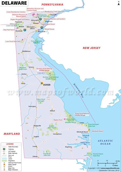 Delaware Map | Map of Delaware | DE Map | State map of usa, Delaware ...