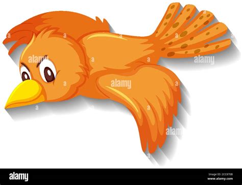 Cute Orange Bird Cartoon Character Illustration Stock Vector Image