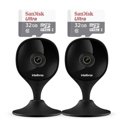 2 Câmeras Ip Wi fi IMX C Black Intelbras 2 Cartao 32GB Ultra Câmera