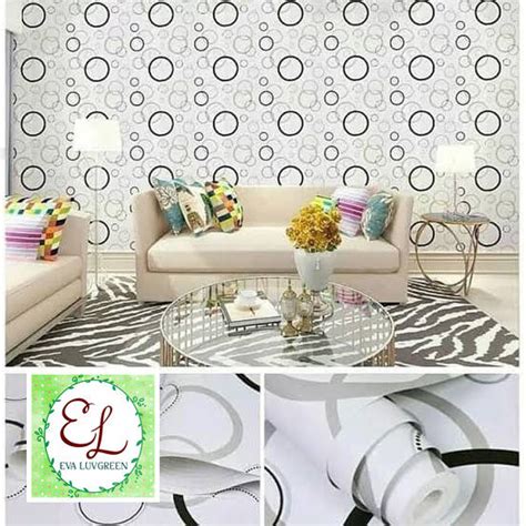 Eva Luvgreen Wallpaper Dinding Sticker Motif Circle Ukuran 45CM X 10M