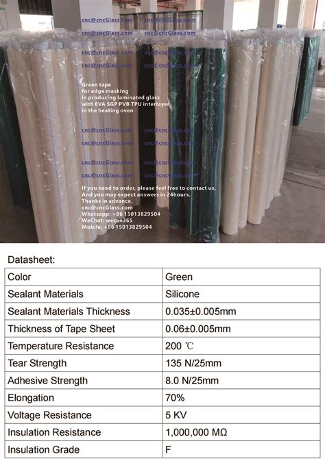 Pressure Sensitive Tapes Flash Breaker Green Polyester Tape For Glass Lamination High Temp