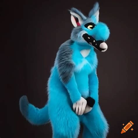 Blue Soda Themed Kangaroo Fursuit On Craiyon