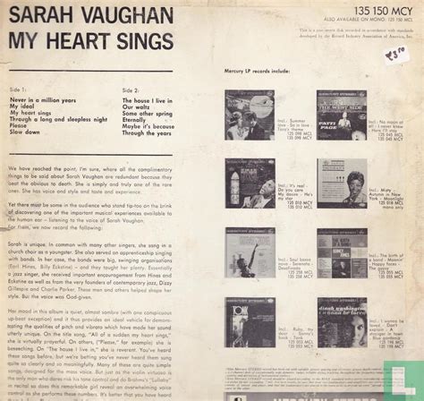 My Heart Sings LP 135 150 MCY (1961) - Vaughan, Sarah - LastDodo