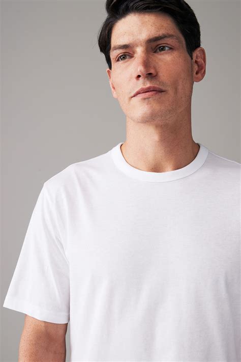 Buy White Short Sleeve Basic Crew Neck Regular Fit T Shirt From The