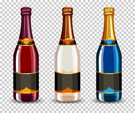 Set Of Champagne Bottle 300547 Vector Art At Vecteezy