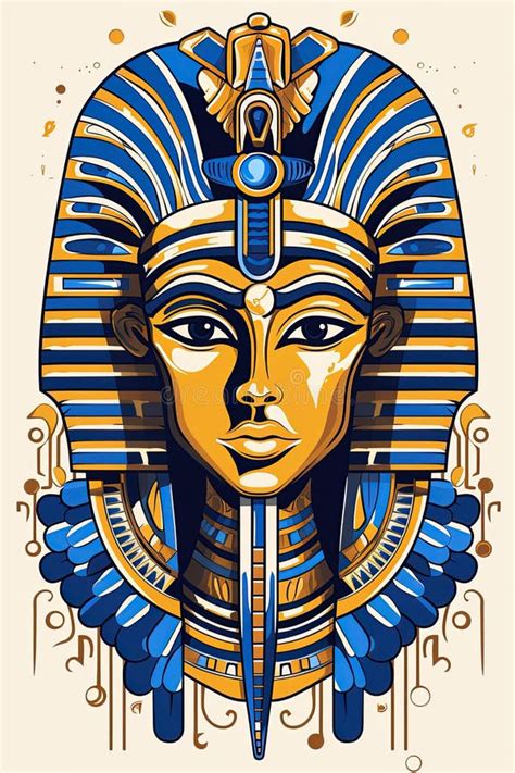 Egyptian Pharaoh Tutankhamun Funeral Mask Poster Design Ai Generative