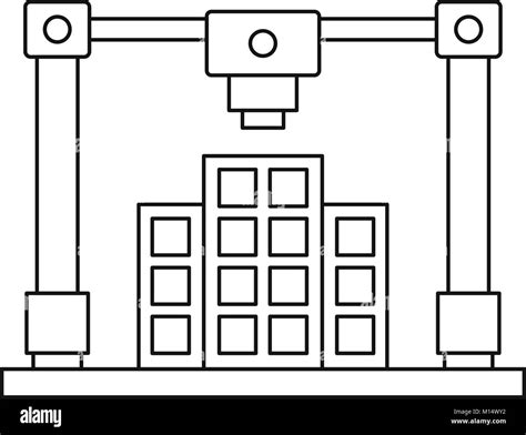 3d printer printing layout of building icon Stock Vector Image & Art ...