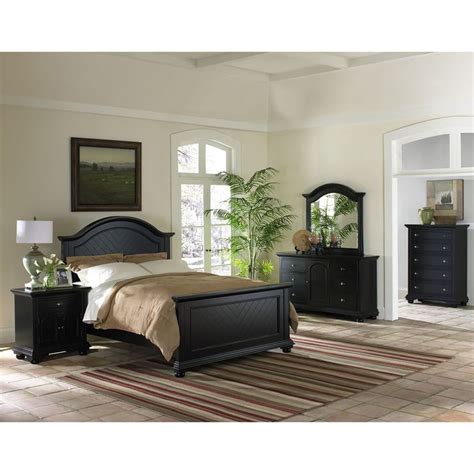 Cambridge Hyde Park 5 Piece Bedroom Suite In Black With Queen Bed