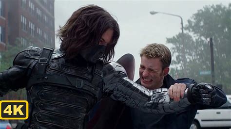 Captain America Vs The Winter Soldier Highway Fight Scene Movie