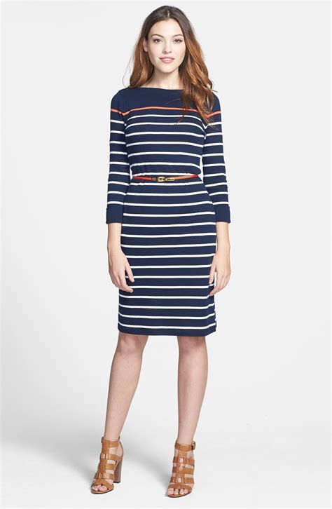 Lauren Ralph Lauren Stripe Boat Neck Cotton Dress Nordstrom