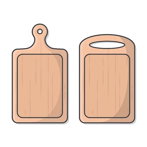 Tabla De Cocina De Madera Para Cortar Vector Clipart En Estilo De The