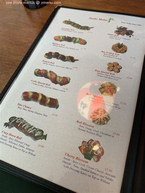 Online Menu of Tomo Sushi Restaurant, San Jose, California, 95123 - Zmenu