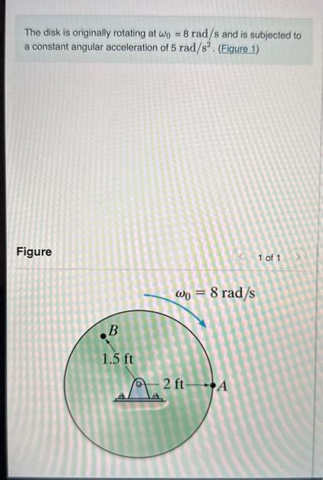 Solved The disk is originally rotating at ω0 8rad s and is Chegg