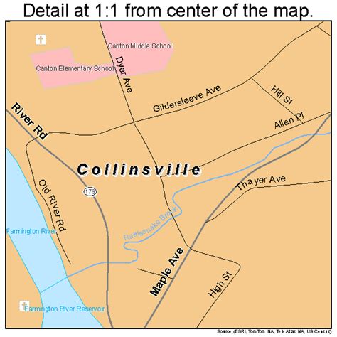 Collinsville Connecticut Street Map 0916120