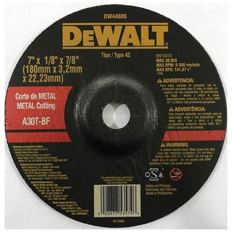 Disco De Corte De Metal 7 DeWALT