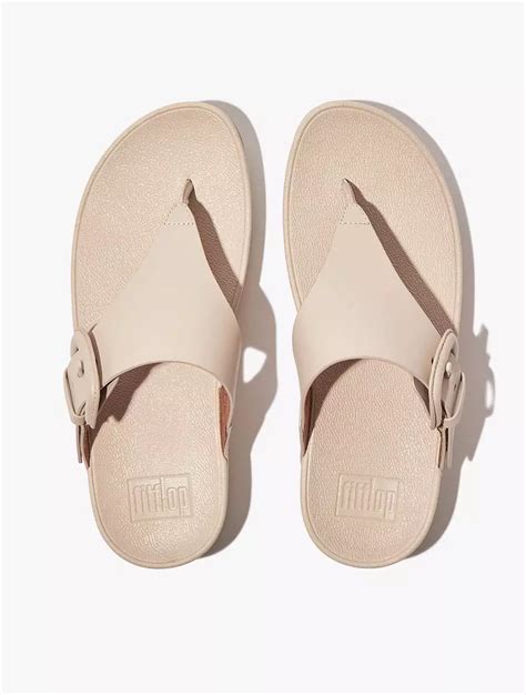 Jual Fitflop Fitflop Lulu Covered Buckle Raw Edge Leather Toe Thongs