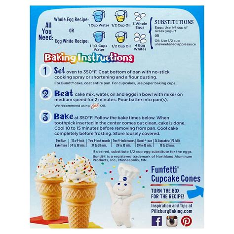 Pillsbury Funfetti Premium Cake And Cupcake Mix 432g