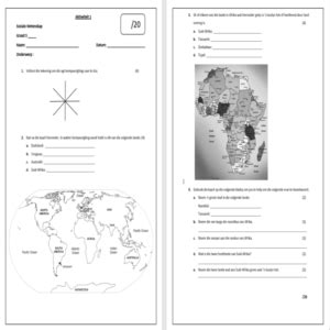 Graad Sosiale Wetenskap Kwartaal Assessering Toets Teacha