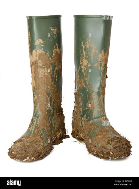 Muddy Wellington Boots Stock Photo: 33733461 - Alamy