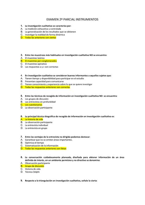 Examen 2º Parcial Instrumentos Examen 2º Parcial Instrumentos 1 La Investigación Cualitativa