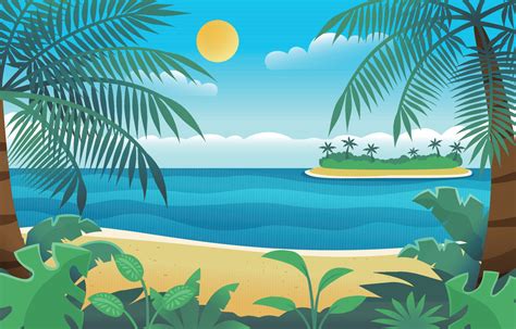 Summer Forest Beach Background 7101680 Vector Art at Vecteezy