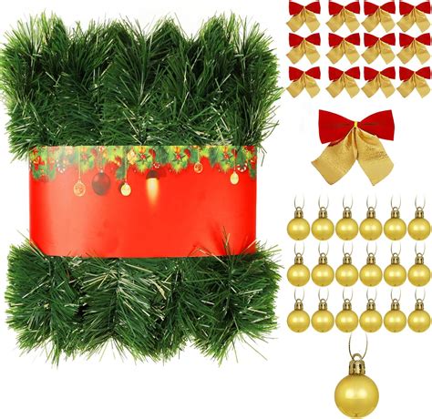 Falflor M Christmas Garland Soft Artificial Greenery Tinsel Garland