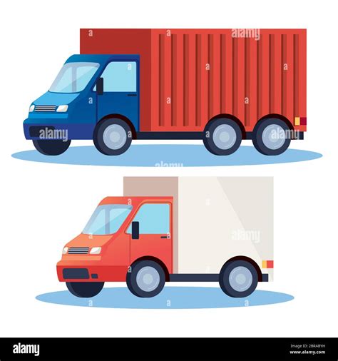 Trucks Delivery Service Vehicles Icons Stock Vector Image Art Alamy