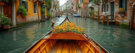 Premium Photo A Romantic Gondola Ride Through The Canals Of Wallpaper