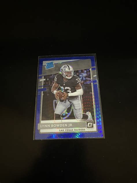 2020 Panini Donruss Optic Lynn Bowden Jr 182 Blue Hyper Prizm Raiders