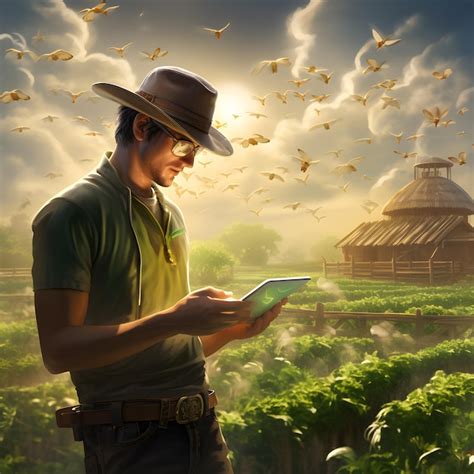 Arte Digital De Un Agricultor Moderno Que Utiliza Tecnolog A Avanzada