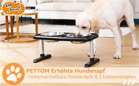 Pettom Erh Hter Hundenapf Bis Cm H Henverstellbar Napfst Nder