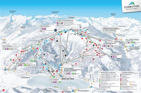 Pistekaart Zell Am See Wintersport Dorp Met 77km Piste In Oostenrijk