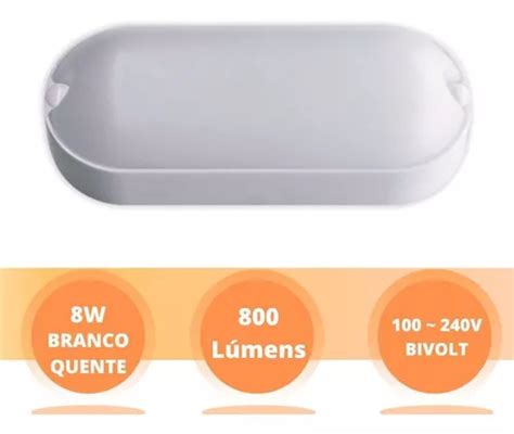 Kit 4 Arandela Led De Parede Tartaruga 8w Ip65 3000k Bivolt Cor Branco