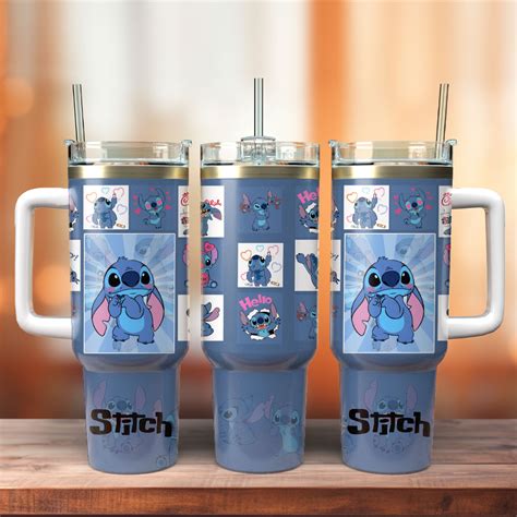 Stitch Cartoon Custom Stanley Quencher Oz Stainless Steel Tumbler