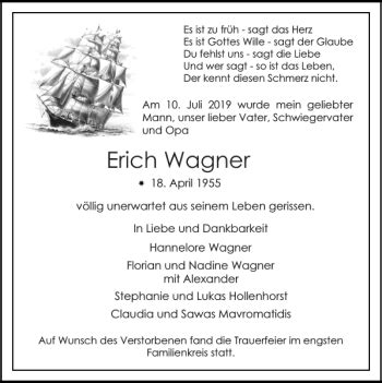 Traueranzeigen Von Erich Wagner Aachen Gedenkt