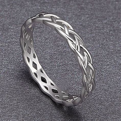 Sterling Silver Celtic Knot Eternity Band Ring Engagement Wedding