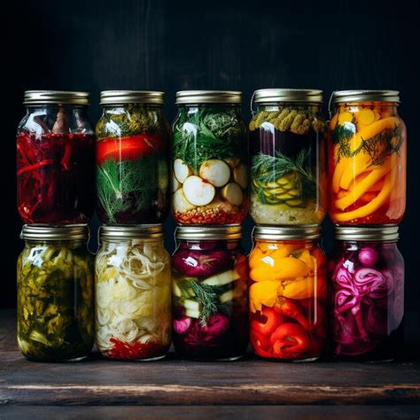 Premium Photo | Fermented vegetables in jars