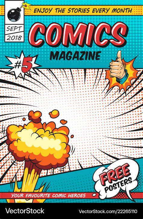 Comics Poster Design Template Royalty Free Vector Image