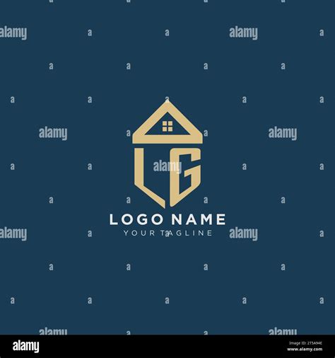 Initial Letter LG With Simple House Roof Creative Logo Design For Real