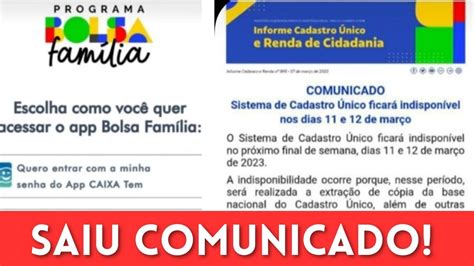 Aten O Saiu Comunicado Importante Bolsa Fam Lia Aplicativo N O