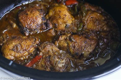 Slow Cooker Jamaican Brown Stew Chicken Immaculate Bites