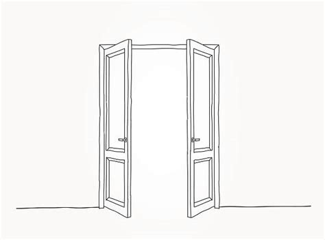 Open Double Door Drawing