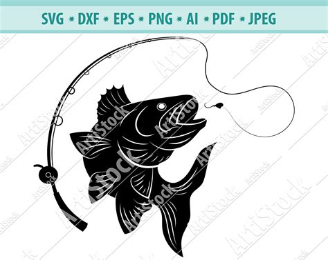 Digital Ocean Digital Clip Art Fishing Signs Bass Fishing Flower